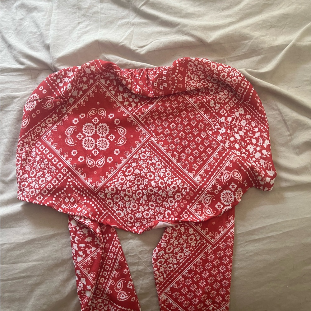 Altar'd State Red Bandana Print Top
